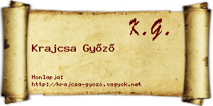 Krajcsa Győző névjegykártya